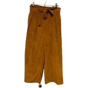 618 Six One Eight lightweight corduroy paperbag wide leg cropped pants size sm